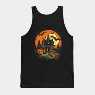 Spooky Halloween Haunted House // V4 Tank Top